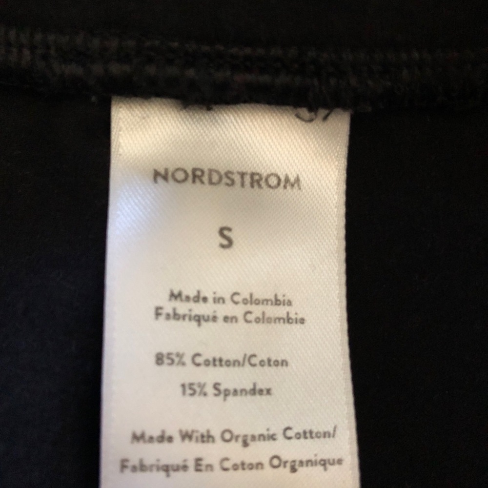 Nordstrom Stretch Cotton Leggings BLK/SM - Picture 4 of 5